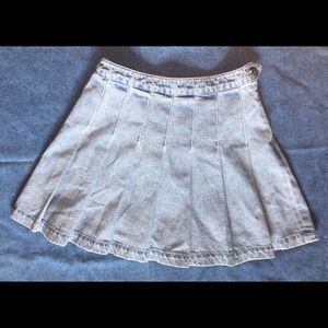 MM6 - Pleated Denim Skirt